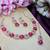 Pink color rhodium plating festive wear designer necklace set