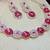 Pink color rhodium plating festive wear designer necklace set