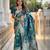 teal woven design zari silk blend banarasi saree