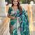 teal woven design zari silk blend banarasi saree