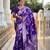 violet woven design zari silk blend banarasi saree