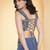 Grey cotton printed top for women