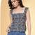Grey cotton printed top for women