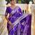 violet woven design zari silk blend banarasi saree