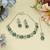 Green color rhodium plating festive wear designer necklace set