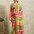 green bandhani handloom ready to wear saree