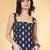 Blue cotton printed top for women