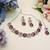 Maroon color rhodium plating festive wear designer necklace set