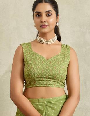 green bandhani handloom ready to wear saree 3
