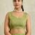 green bandhani handloom ready to wear saree