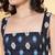 Blue cotton printed top for women