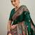green ethnic motifs zari silk printing saree
