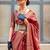 maroon ethnic motifs zari organza banarasi saree