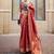 maroon ethnic motifs zari organza banarasi saree