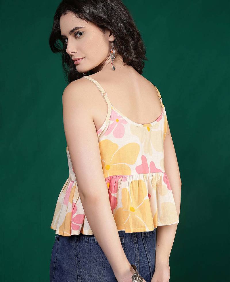 multicolor cotton printed top for women