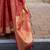 maroon ethnic motifs zari organza banarasi saree