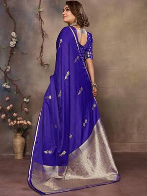 navy_blue ethnic motifs zari silk blend banarasi saree 3