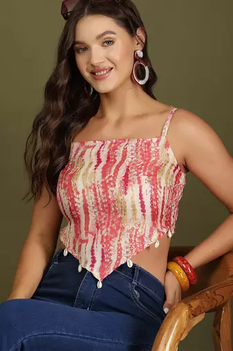 multicolor cotton printed top for women