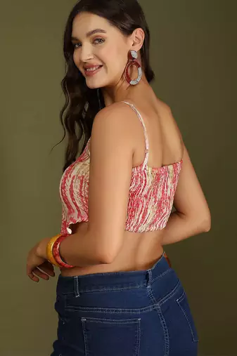 multicolor cotton printed top for women