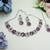 Purple color rhodium plating festive wear designer necklace set