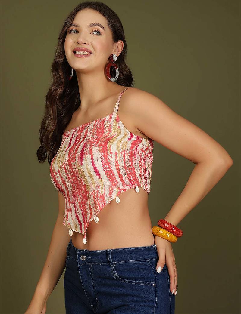 multicolor cotton printed top for women