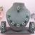 Green color rhodium plating festive wear designer necklace set