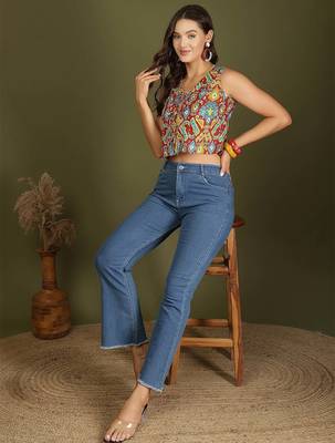 multicolor cotton printed top for women 1