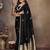 black ethnic motifs zari silk blend banarasi saree