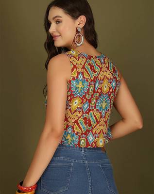multicolor cotton printed top for women 2
