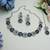Green color rhodium plating festive wear designer necklace set