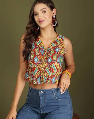 multicolor cotton printed top for women 3