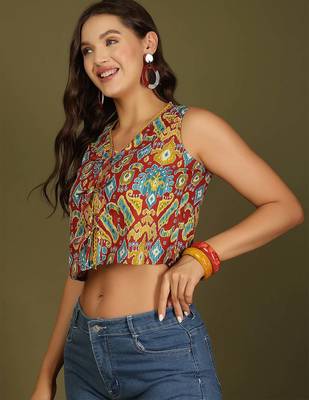 multicolor cotton printed top for women 4