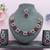 Pink color rhodium plating festive wear designer necklace set