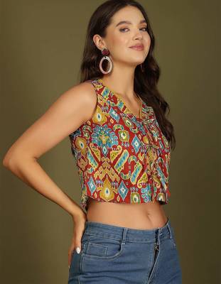 multicolor cotton printed top for women 5