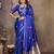 blue ethnic motifs zari silk blend banarasi saree