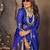 blue ethnic motifs zari silk blend banarasi saree