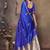 blue ethnic motifs zari silk blend banarasi saree
