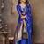 blue ethnic motifs zari silk blend banarasi saree