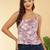 Purple cotton printed top for women