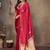 magenta ethnic motifs zari silk blend banarasi saree