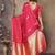 magenta ethnic motifs zari silk blend banarasi saree