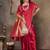 magenta ethnic motifs zari silk blend banarasi saree