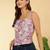 Purple cotton printed top for women