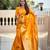 yellow woven design zari silk blend banarasi saree