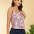 Purple cotton printed top for women