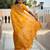 yellow woven design zari silk blend banarasi saree