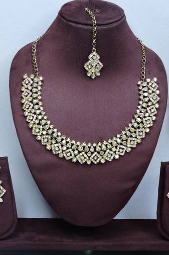 Multicolor color yellow gold plating festive wear designer necklace set