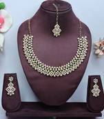 Multicolor color yellow gold plating festive wear designer necklace set