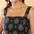Navy-blue cotton printed top for women