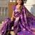 purple woven design zari banarasi saree
